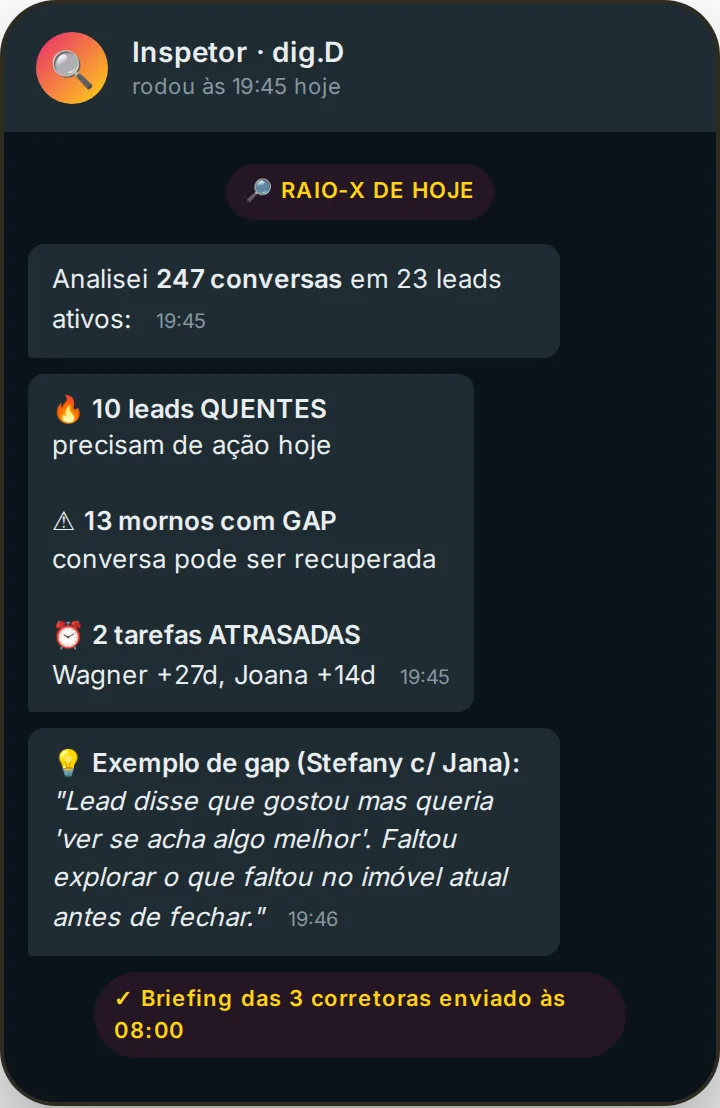 Exemplo do Agente Inspetor em ação